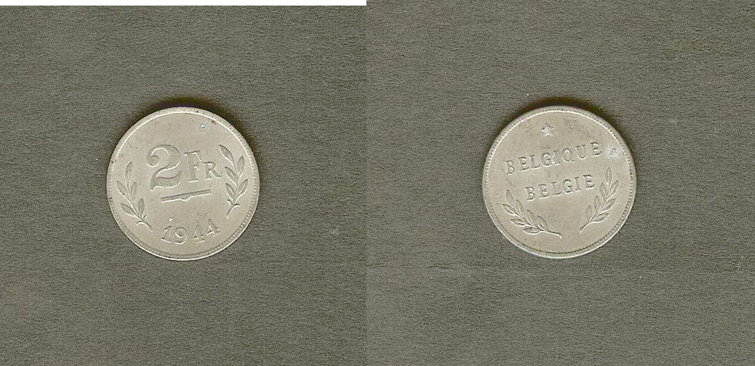 BELGIQUE 2 Francs 1944 SUP+